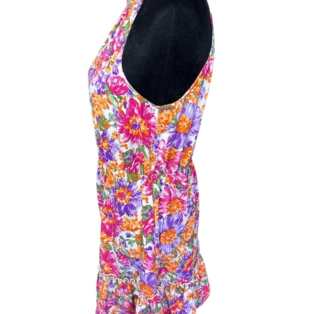Shein Multicolor Floral Halter Mini Dress Size M - Picture 3 of 9